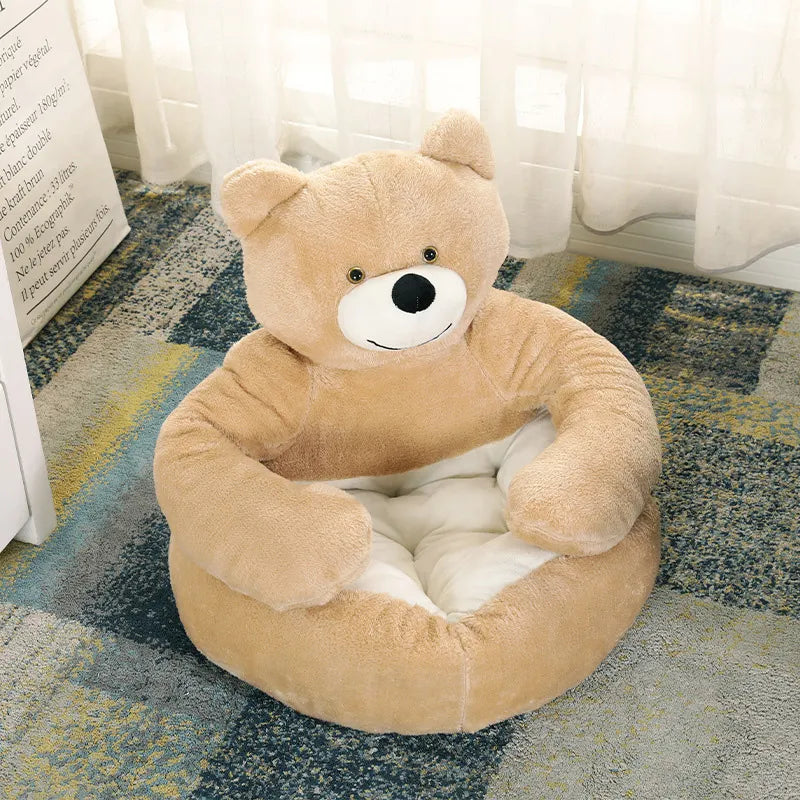 Super Soft Dog Bed, Cute Winter Warm Bear Hug Cat Bed,  Semi-closed Puppy Kitten Plush Nest Cushion, Dog Sofa, Pet Supplies