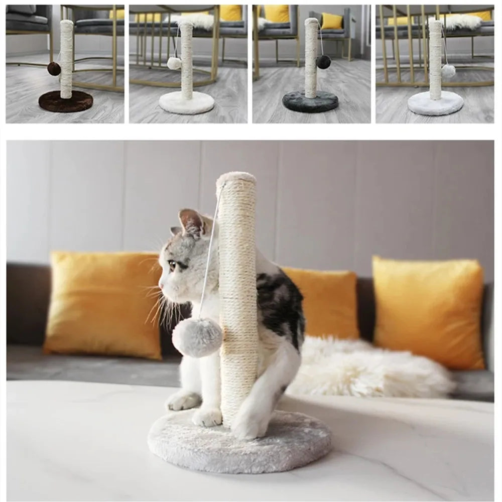 Rope Cat Scraper, Scratching Post Kitten Pet Jumping Tower Toy with Ball. Cats Sofa Protector Climbing Tree Scratcher Tower