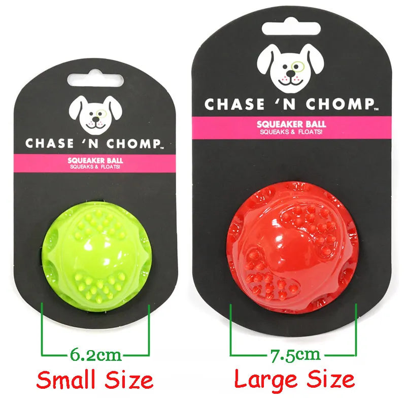 Squeaking Bouncing Ball, Durable Floatable Dog Toys, Springy Pet Toys, Squeaky Ball Bite Resistant for Small to Large Dogs