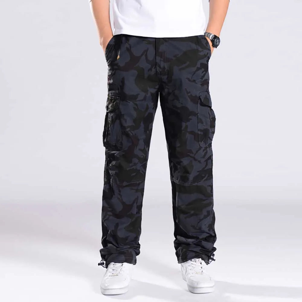 Spring Summer Camouflage Cargo Trousers , Loose Baggy Tactical Fashion Clothing