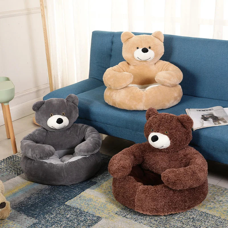 Super Soft Dog Bed, Cute Winter Warm Bear Hug Cat Bed,  Semi-closed Puppy Kitten Plush Nest Cushion, Dog Sofa, Pet Supplies