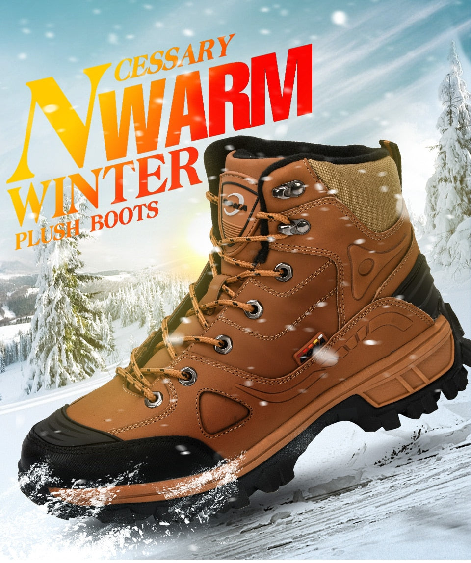 Men's Leather Winter Outdoor Hiking Shoes