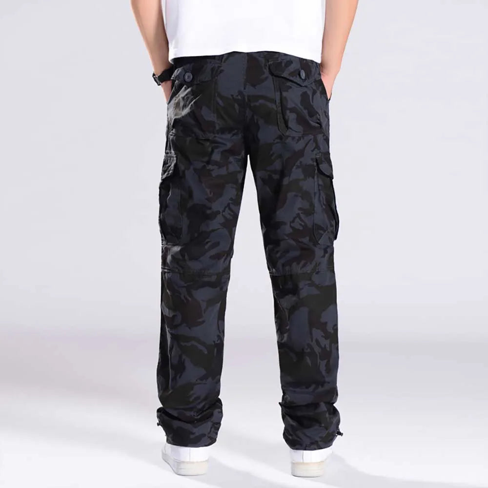 Spring Summer Camouflage Cargo Trousers , Loose Baggy Tactical Fashion Clothing