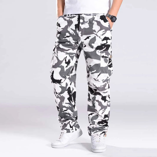 Spring Summer Camouflage Cargo Trousers , Loose Baggy Tactical Fashion Clothing