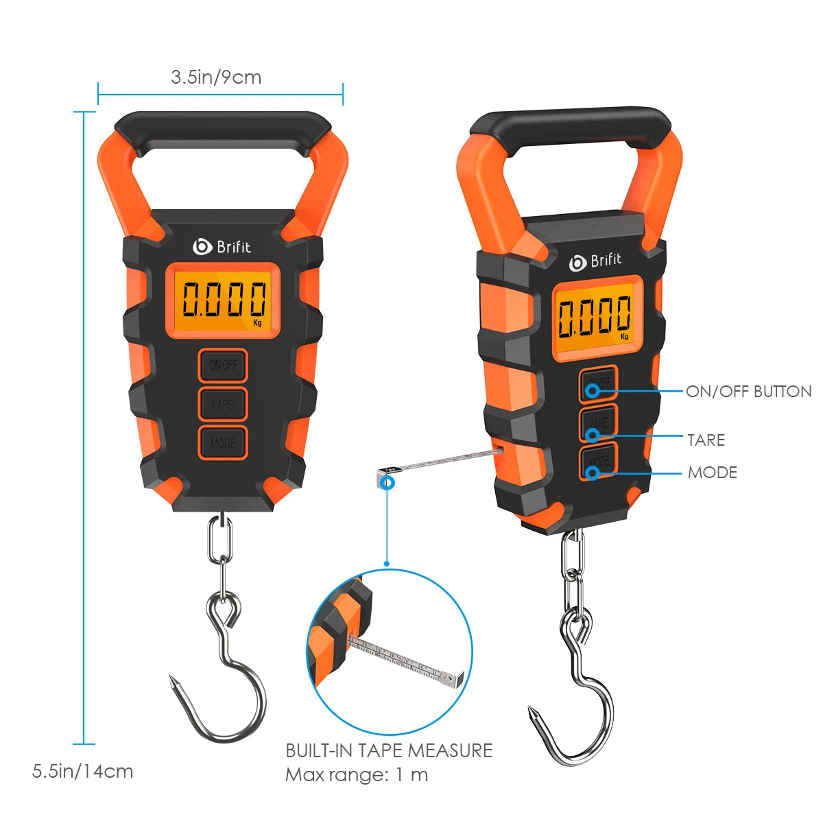 Digital Fishing Scale with Ruler, Portable Travel Luggage Weighing Scale or Digital Fishing Scale