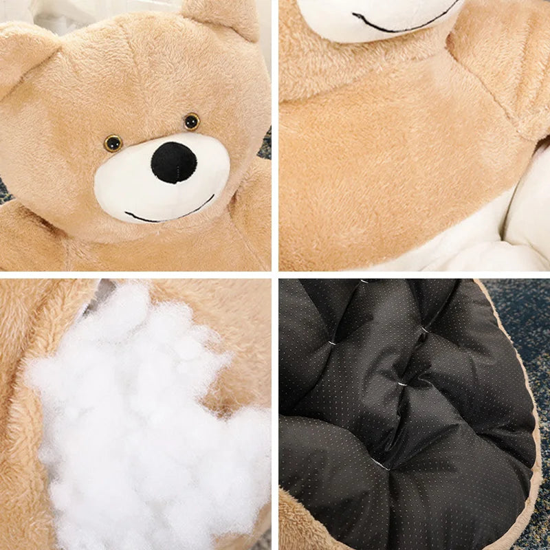 Super Soft Dog Bed, Cute Winter Warm Bear Hug Cat Bed,  Semi-closed Puppy Kitten Plush Nest Cushion, Dog Sofa, Pet Supplies