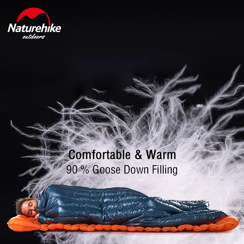 Naturehike Sleeping Bag, Waterproof Goose Down Sleeping Bag, Ultralight Outdoor, Winter, Hiking, Camping Sleeping Bag