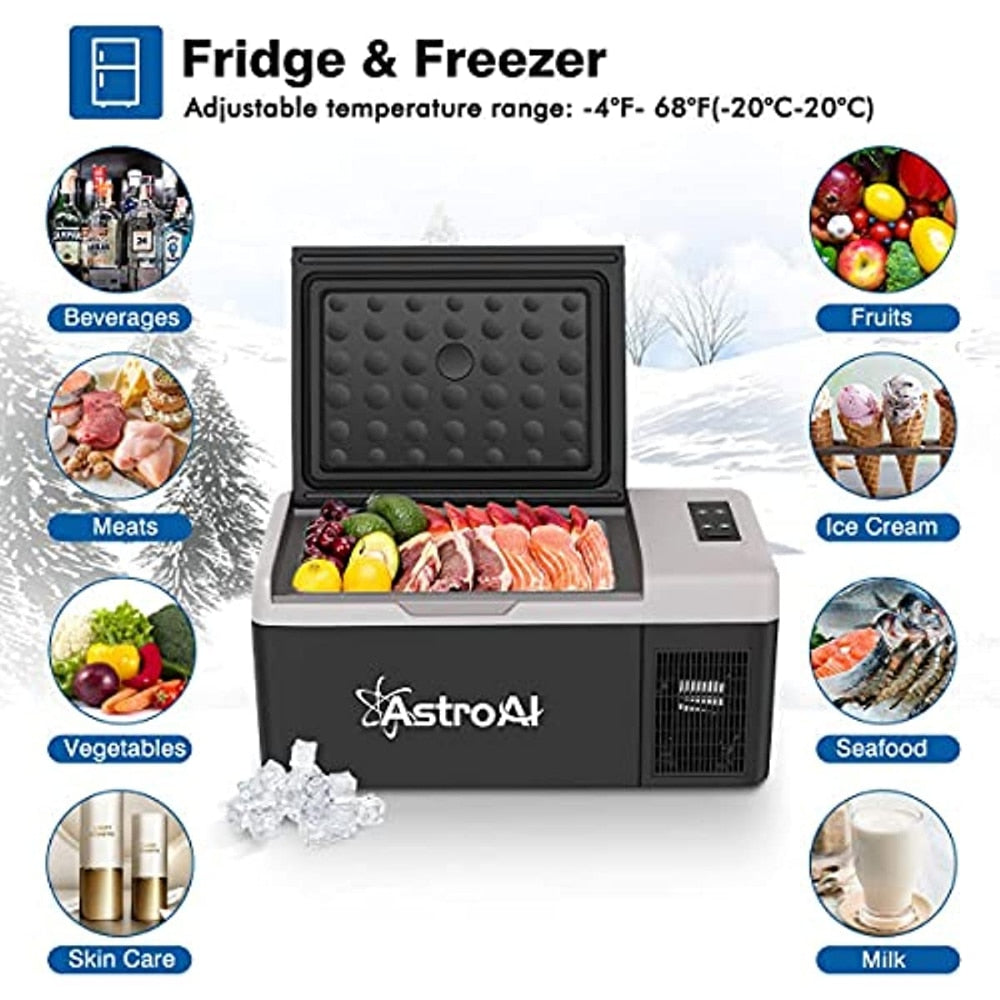 12V Portable Freezer, Camping Fridge Cooler