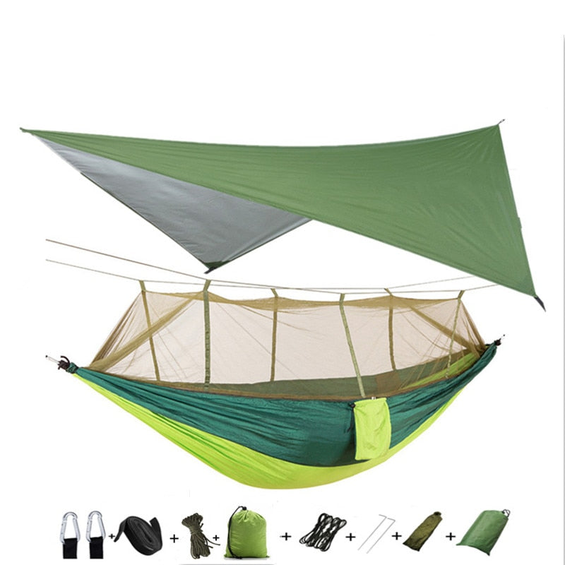 Lightweight Portable Camping Hammock and Tent Awning, Mosquito Net