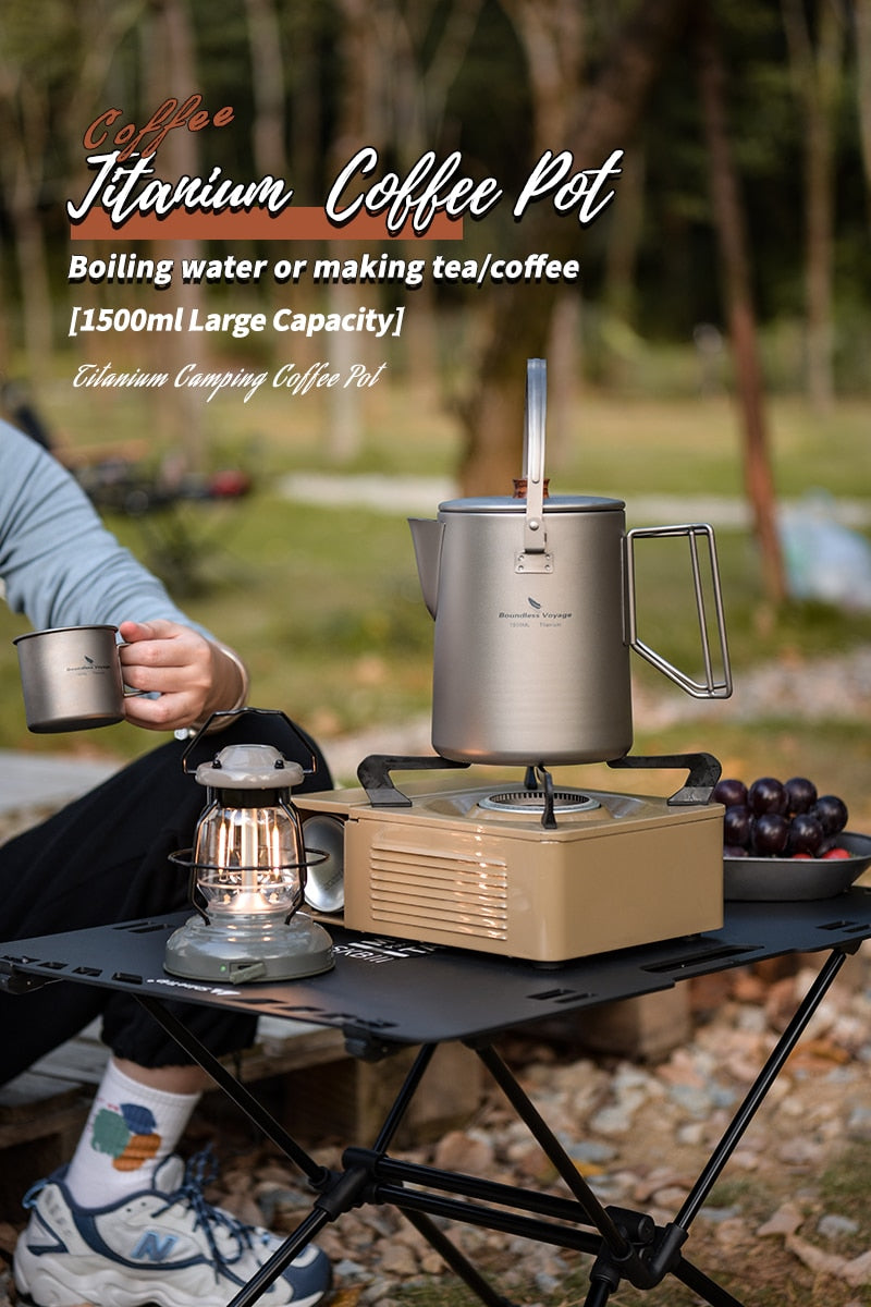 Titanium Kettle Camping Maker Outdoor for Travel Picnic Campfire Stovetop