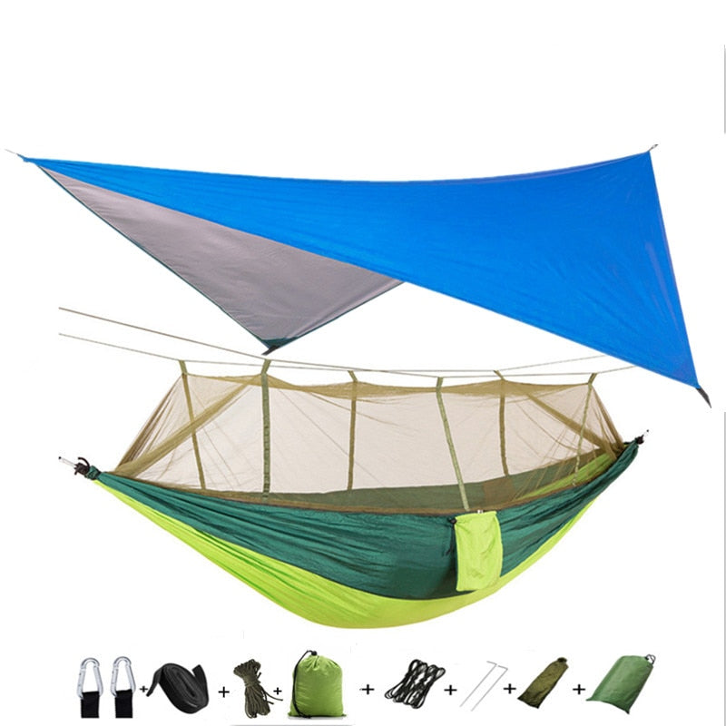 Lightweight Portable Camping Hammock and Tent Awning, Mosquito Net