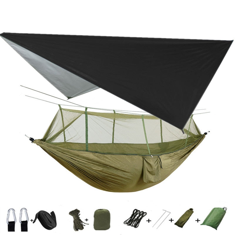 Lightweight Portable Camping Hammock and Tent Awning, Mosquito Net