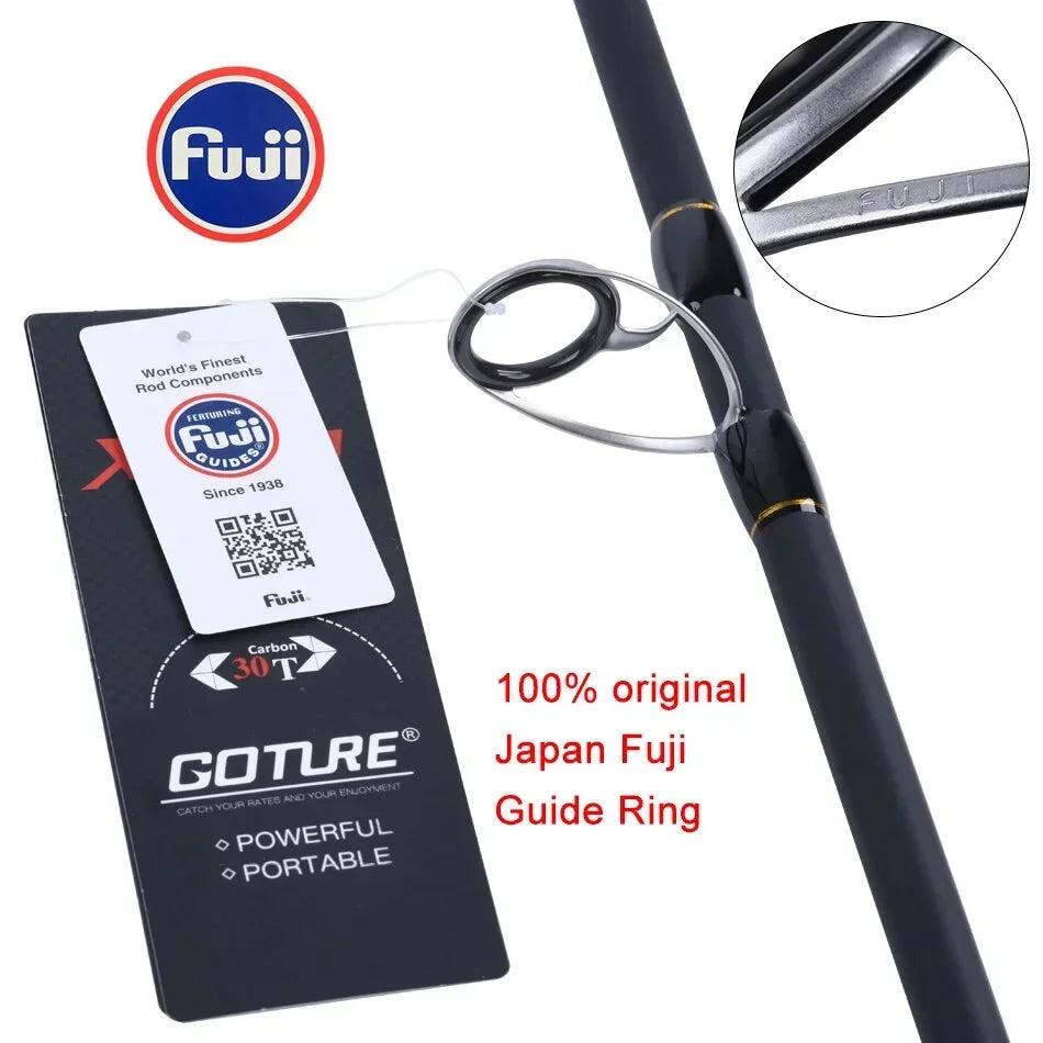 Travel Fishing Rod With Fuji Guide Ring, Carbon Fiber 1.98-3.6M Spinning Casting Lure Rod For Fishing