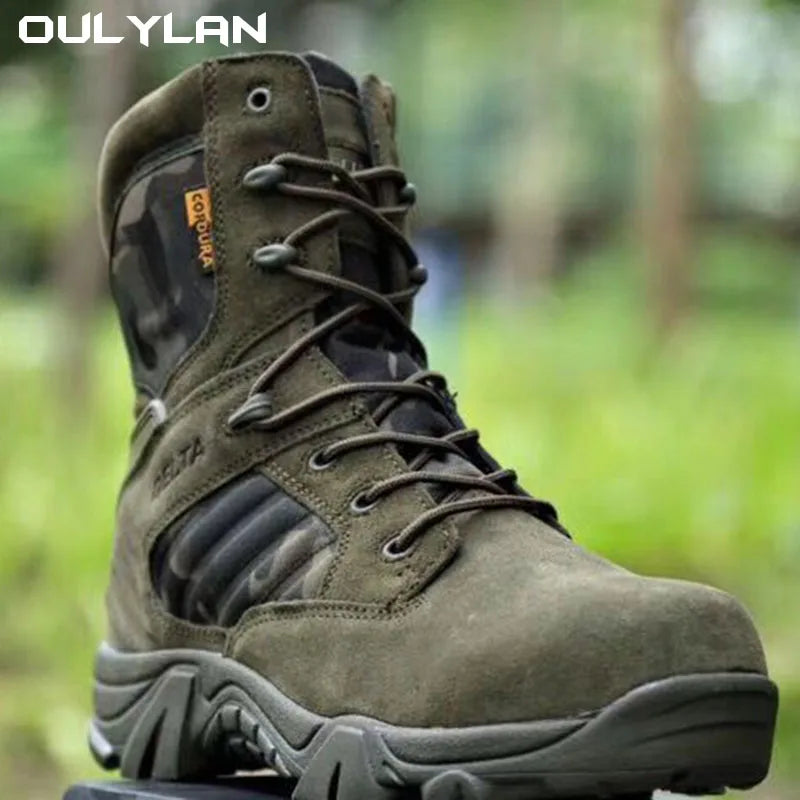 Climbing Outdoor Mens Work Safety Boots, Camouflage Desert Boots, Outdoor Hiking Boots