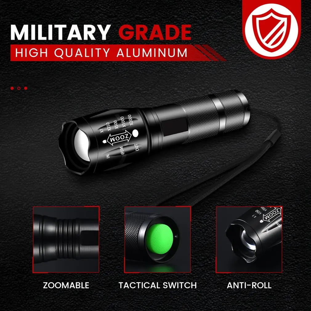 2Pcs LED Flashlights High Lumens with Zoomable Beam, Mini Flashlight for Camping Dog Walking