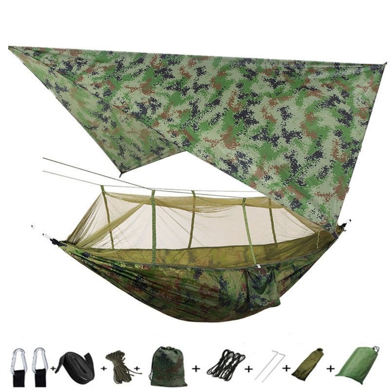 Lightweight Portable Camping Hammock and Tent Awning, Mosquito Net