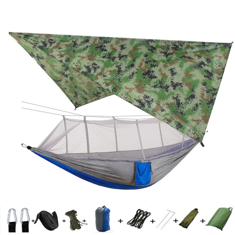 Lightweight Portable Camping Hammock and Tent Awning, Mosquito Net