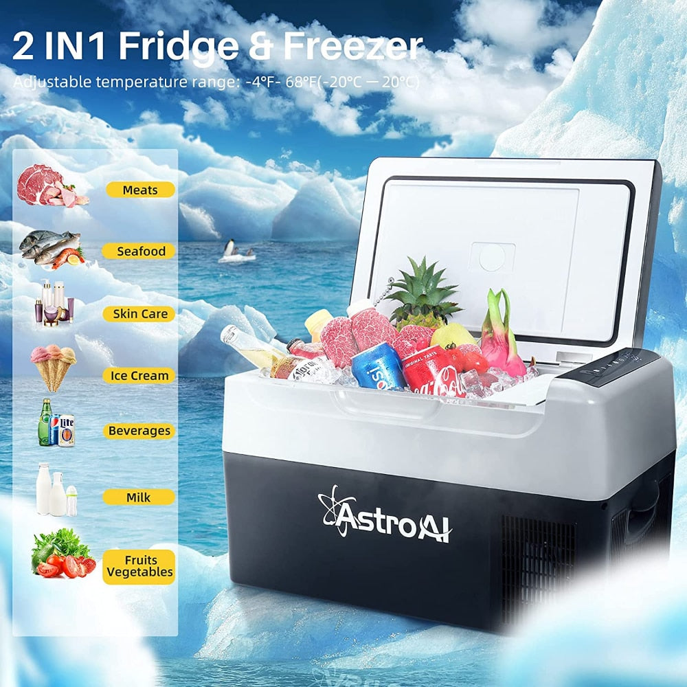 12V Portable Freezer, Camping Fridge Cooler