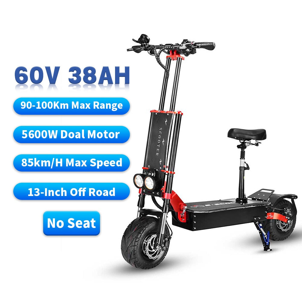 85KM/H Max Speed Powerful Electric Scooter For  Adult With Seat 56000W E Scooter 11" Tire