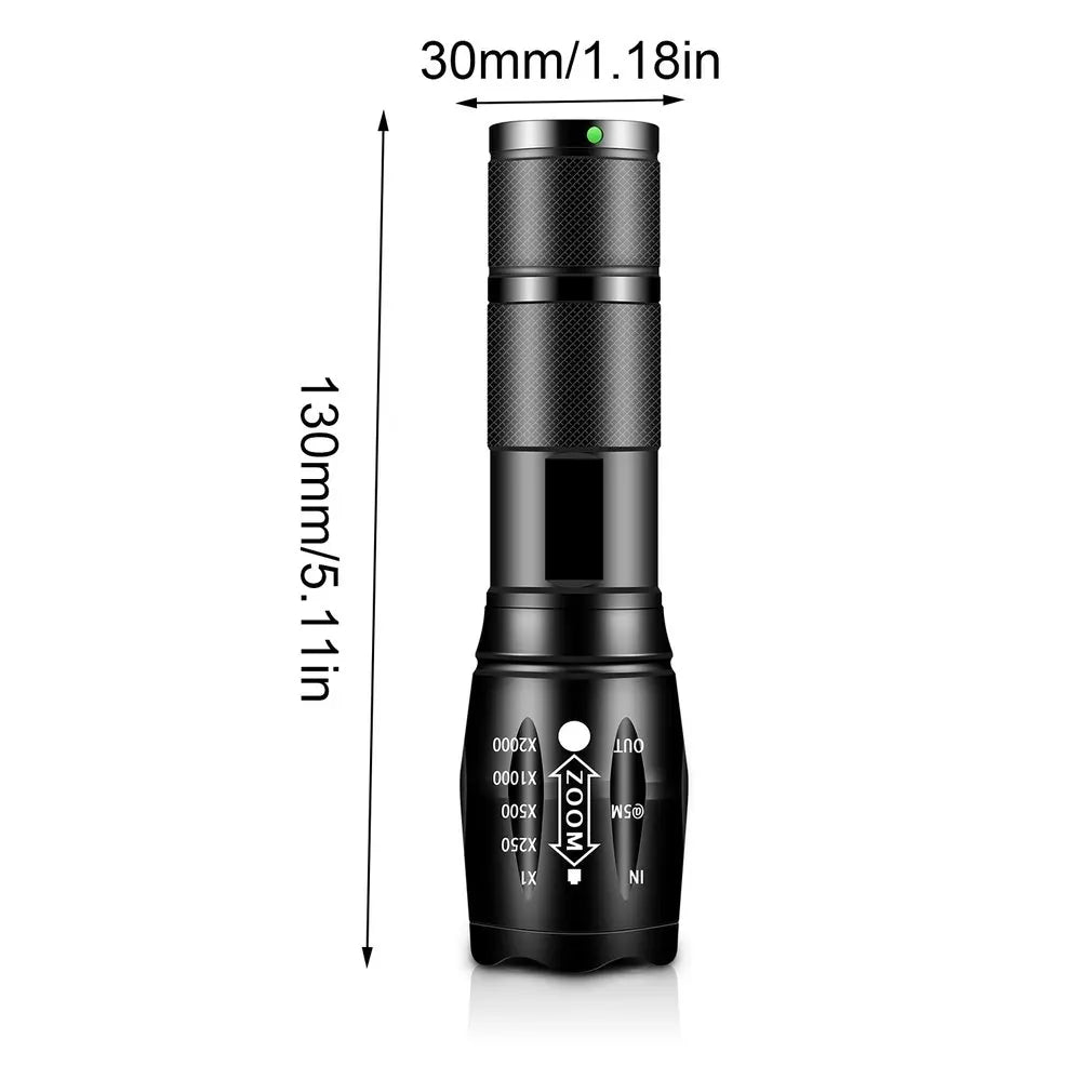 2Pcs LED Flashlights High Lumens with Zoomable Beam, Mini Flashlight for Camping Dog Walking