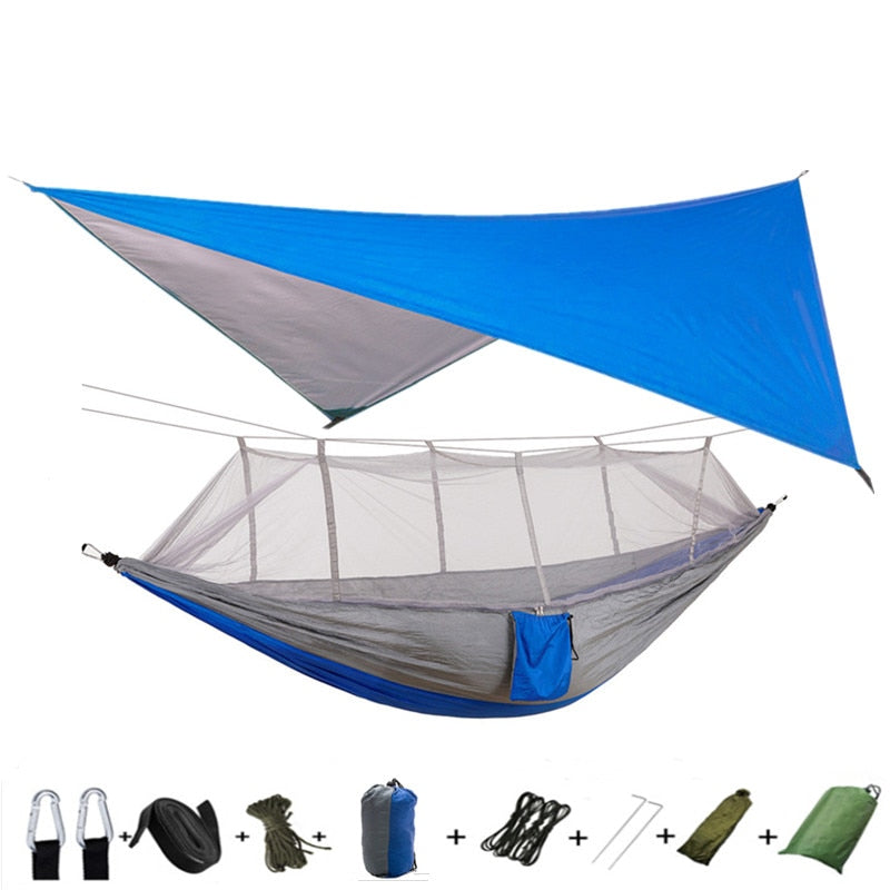 Lightweight Portable Camping Hammock and Tent Awning, Mosquito Net