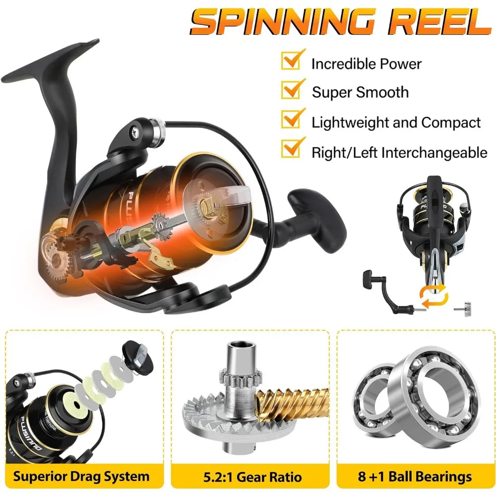 Fishing Pole, Fishing Rod and Reel Combo,Telescopic  Rod Kit with Spinning Reel, Collapsible and Portable