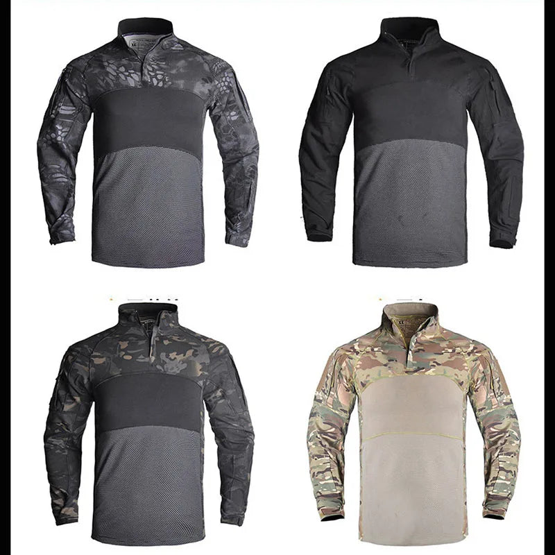 Tactical Warm Windbreaker Hunting Clothes Pullover Camouflage Hiking Tops