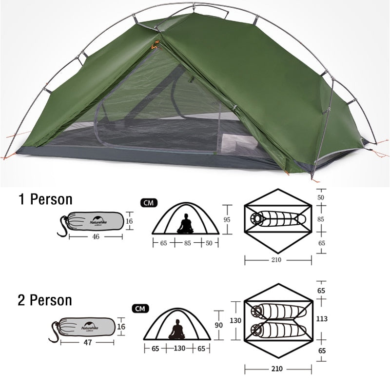 Ultralight 1-2 Person, Waterproof, 4 Season Camping Tent, Beach Shelter