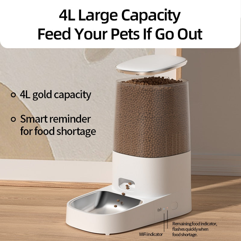 Automatic Cat Food Kibble Remote Control WiFi Dispenser