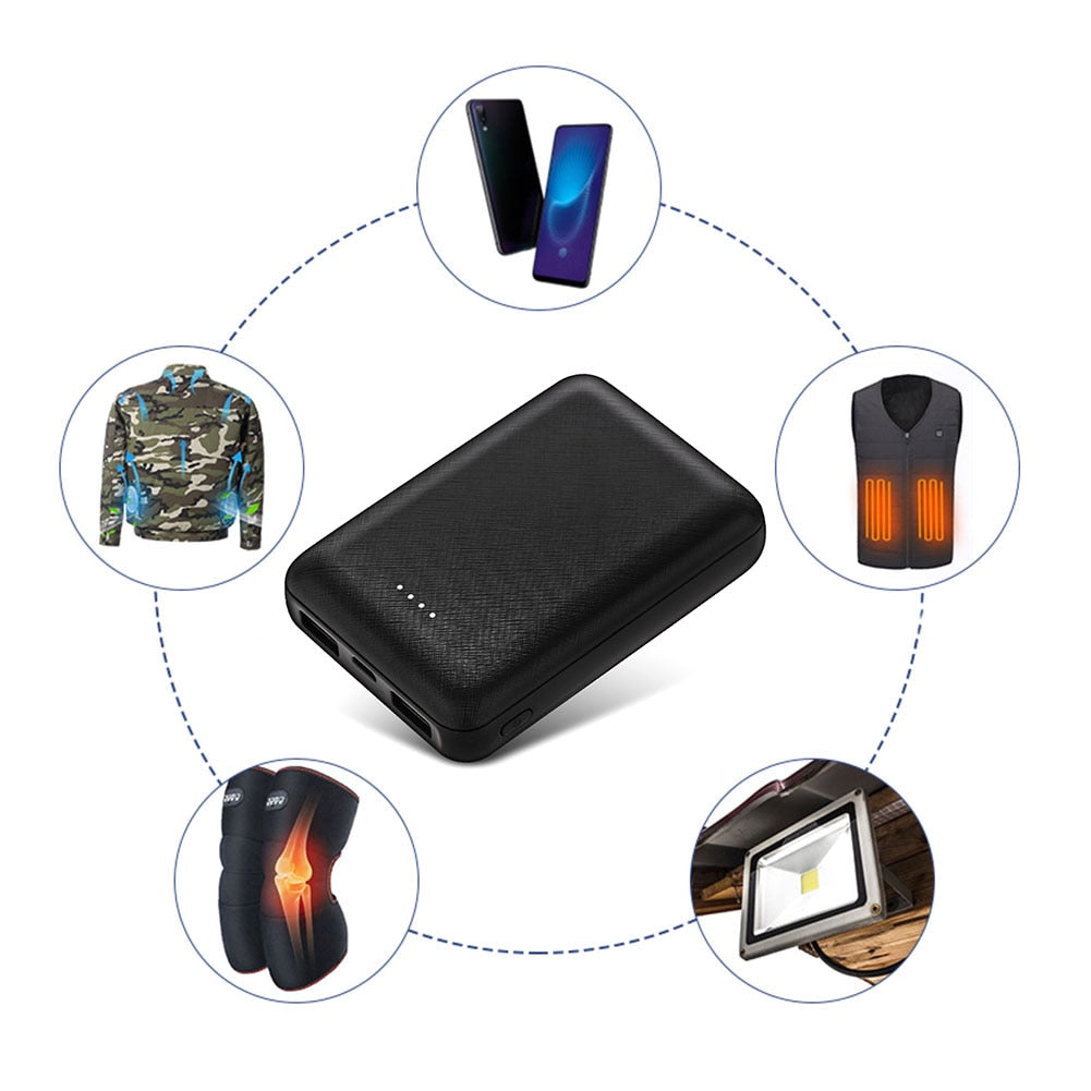 20000mAh Power Bank Portable USB Charger External Battery Pack for Heating Vest Phone etc.