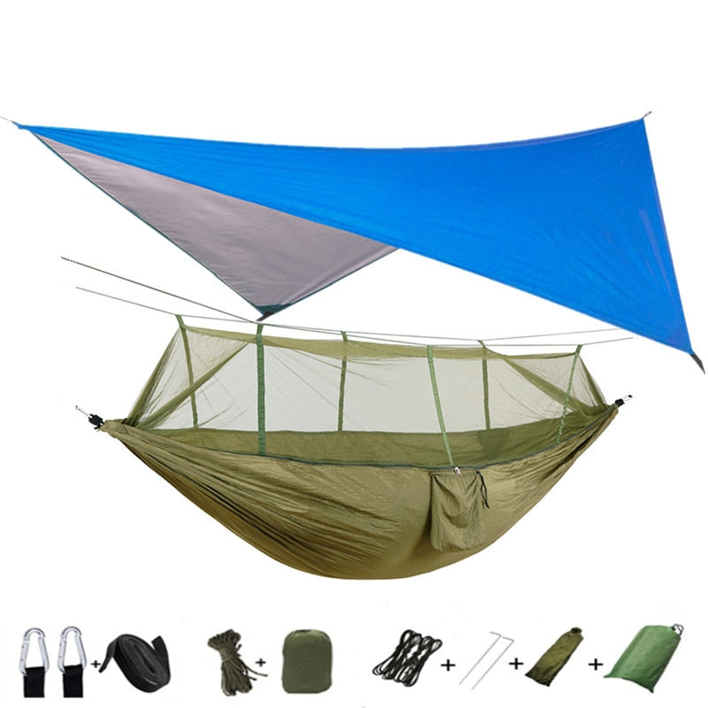 Lightweight Portable Camping Hammock and Tent Awning, Mosquito Net