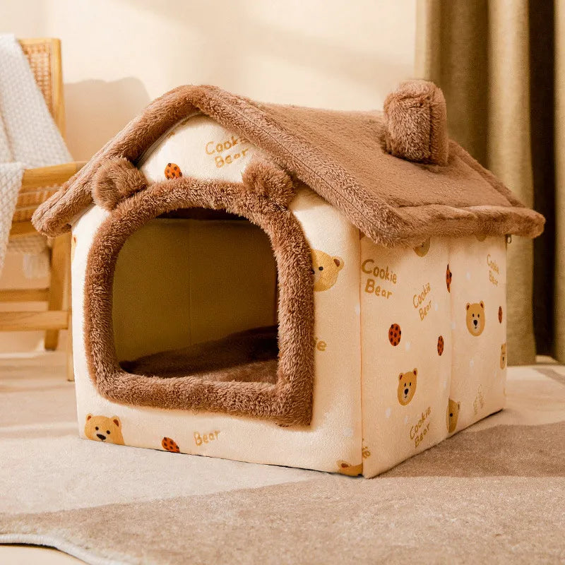 Foldable Dog House, Kennel Bed Mat For Small Medium Dogs Cats, Winter Warm Cat Bed Nest, Pet Products Basket Pets Puppy Cave Sofa