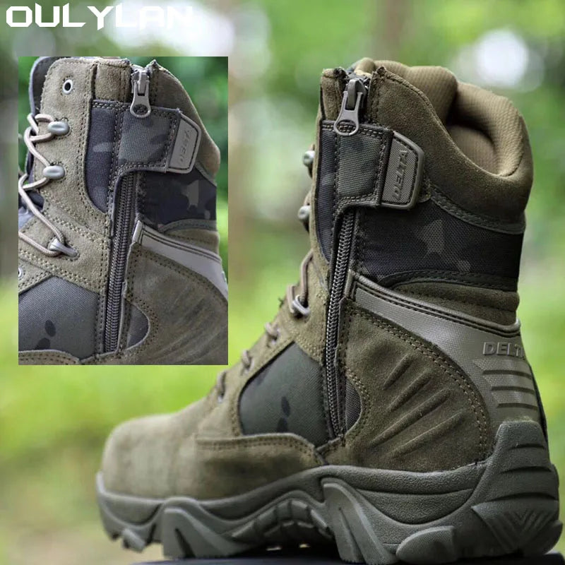 Climbing Outdoor Mens Work Safety Boots, Camouflage Desert Boots, Outdoor Hiking Boots