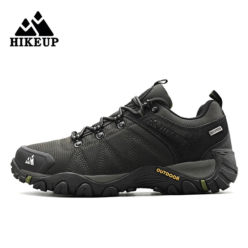 HIKEUP Men Hiking Shoe, Mesh Breathable Non-slip Outdoor Sneakers, Rock Climbing, Trekking Hunting Boots