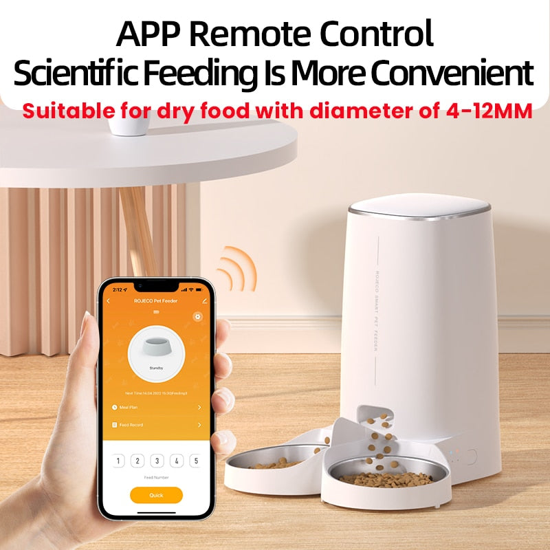 Automatic Cat Food Kibble Remote Control WiFi Dispenser