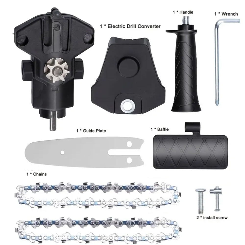 4/6 Inch Electric Drill Modified To Electric Chainsaw adapter Tool