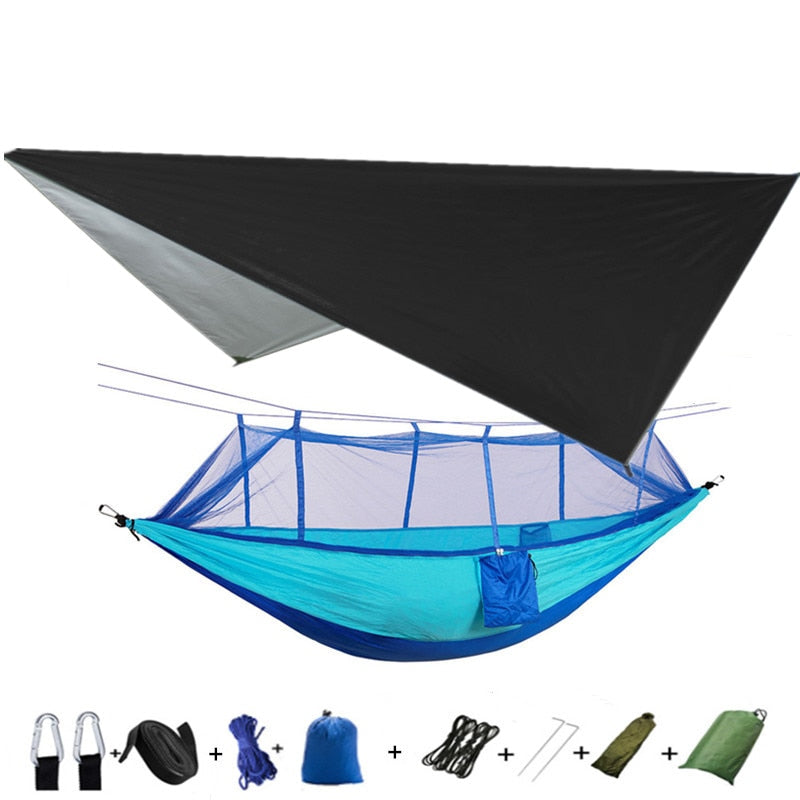 Lightweight Portable Camping Hammock and Tent Awning, Mosquito Net