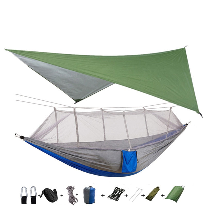 Lightweight Portable Camping Hammock and Tent Awning, Mosquito Net