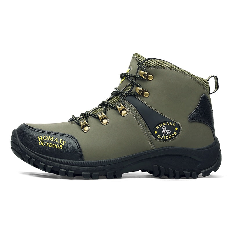 Men Waterproof High Top Leather Trekking Boots