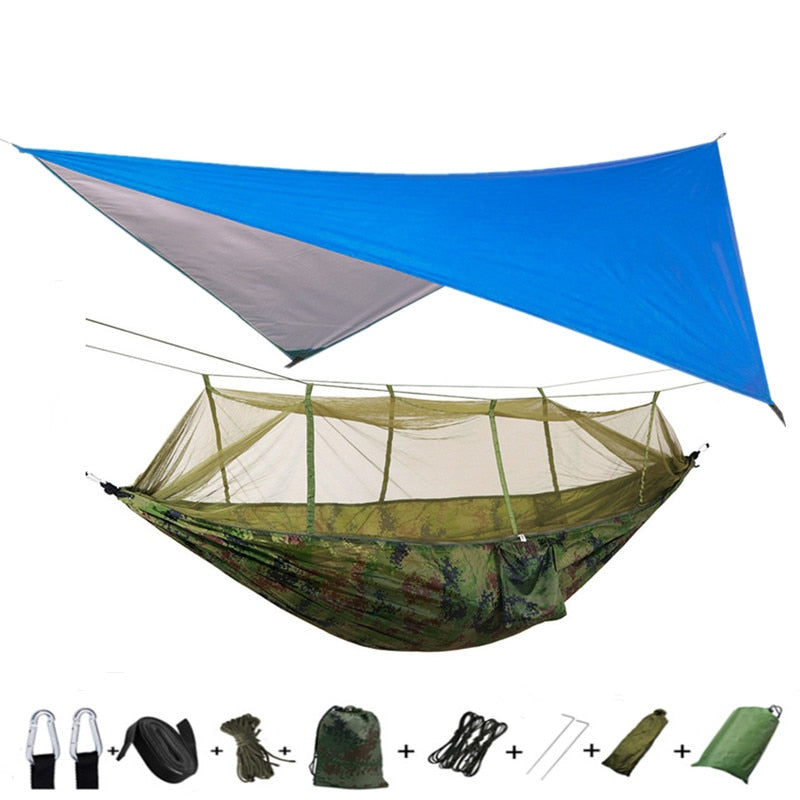 Lightweight Portable Camping Hammock and Tent Awning, Mosquito Net