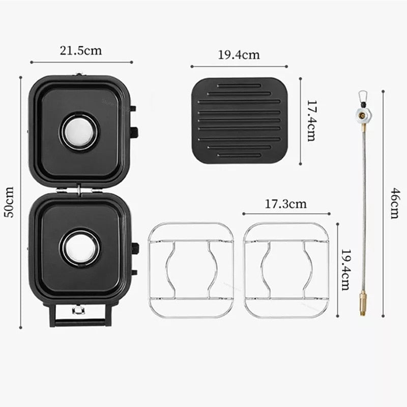 Naturehike Folding Double Fire Gas Stove with Electronic Ignition