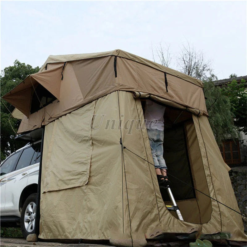 Soft Shell 4 Person Roof Top Tent, Outdoor SUV Car Tent, Overland Camping Traveling