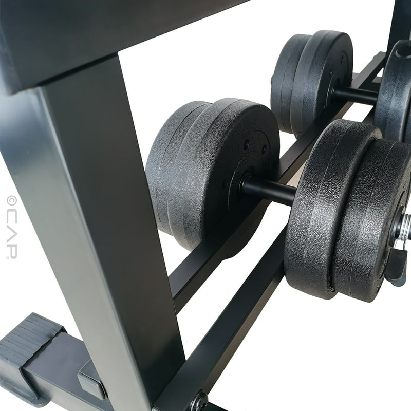 Flat Weight Bench, Adjustable Vinyl Dumbbell Set Combo