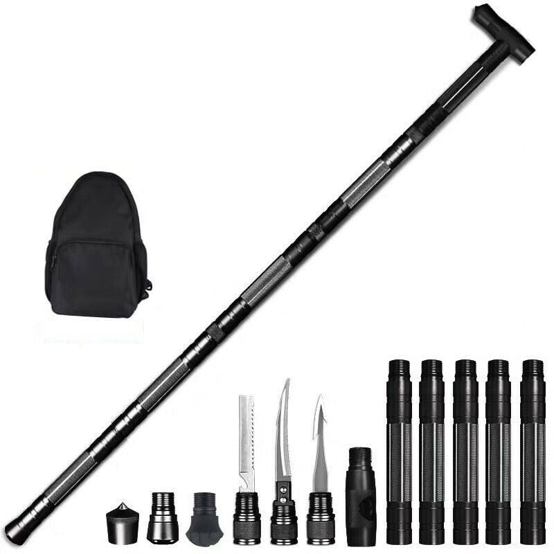 Tactical Trekking Poles Outdoor Camping Multi Self Defense Tool Kit