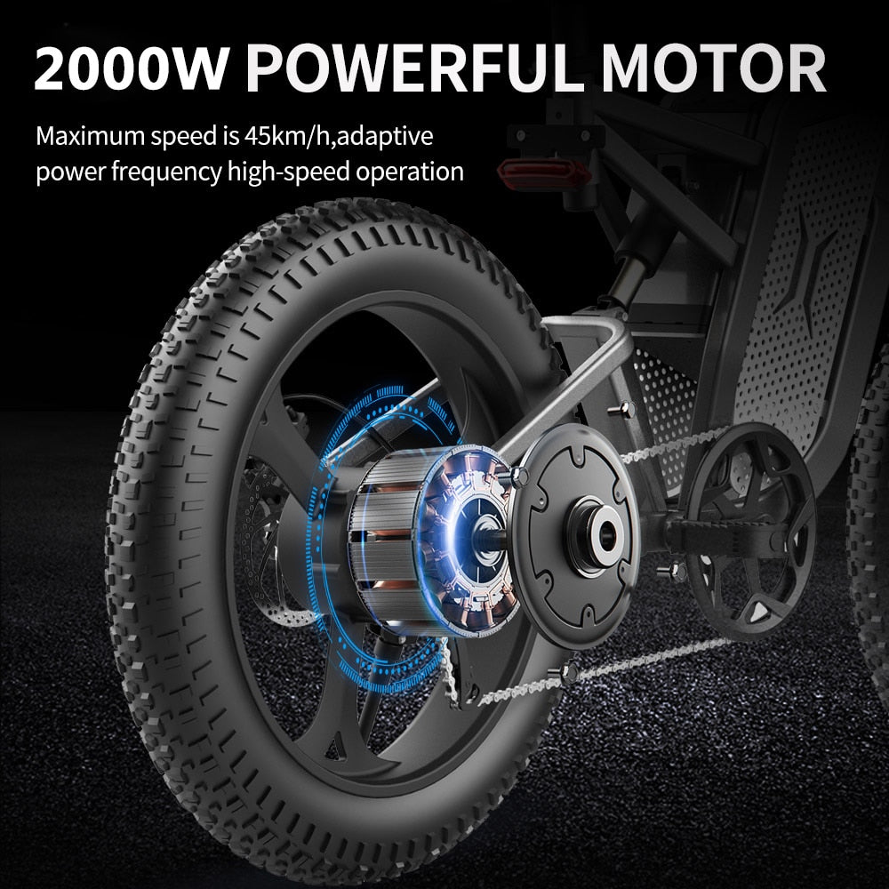 Front and Rear Shock Absorption Mountaineering Off-road Electric Bike