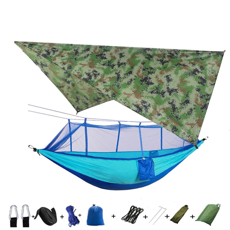 Lightweight Portable Camping Hammock and Tent Awning, Mosquito Net