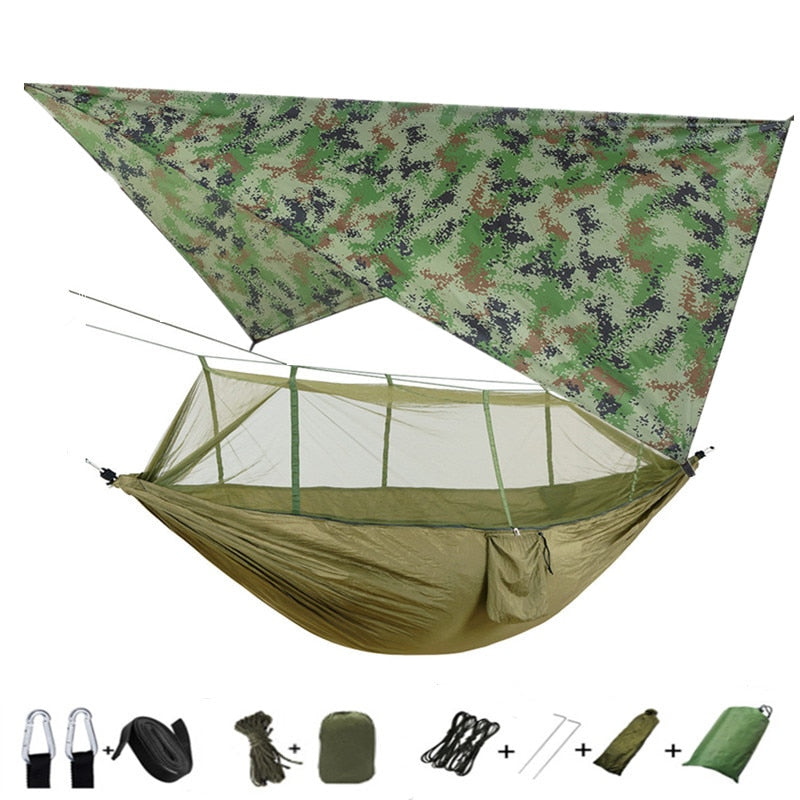 Lightweight Portable Camping Hammock and Tent Awning, Mosquito Net