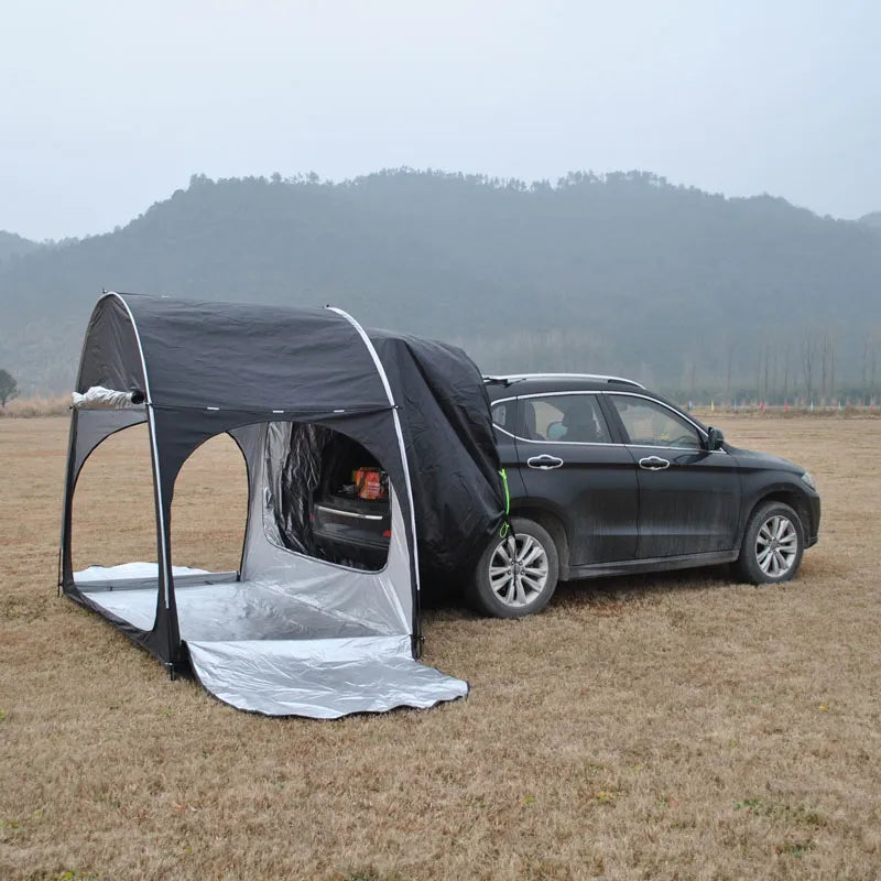 SUV Car Rear Extension Tent, Multipurpose Outdoor Camping Structure, Sun Shade Waterproof Vehicle Rear Tent