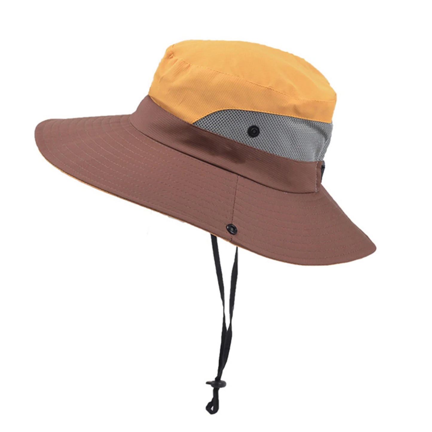 Women's Foldable Sun Hat With Adjustable String, Mesh Wide Brim Beach Cap With Ponytail Hole For Fishing Outdoor, etc.