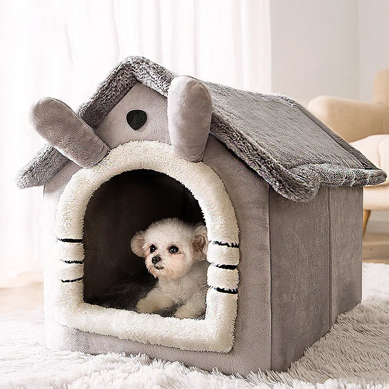 Foldable Dog House, Kennel Bed Mat For Small Medium Dogs Cats, Winter Warm Cat Bed Nest, Pet Products Basket Pets Puppy Cave Sofa